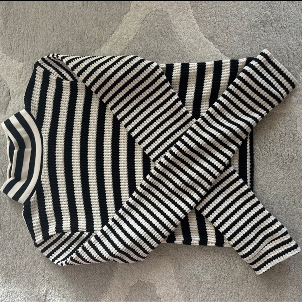 Aerie Black and White Cowl Neck Sweater